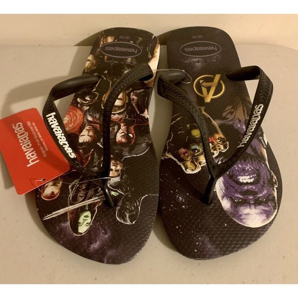 Havaianas Adult Top Marvel Flip Flop Sandals Men\'s  Avengers Sz 13 New With Tag main image 4